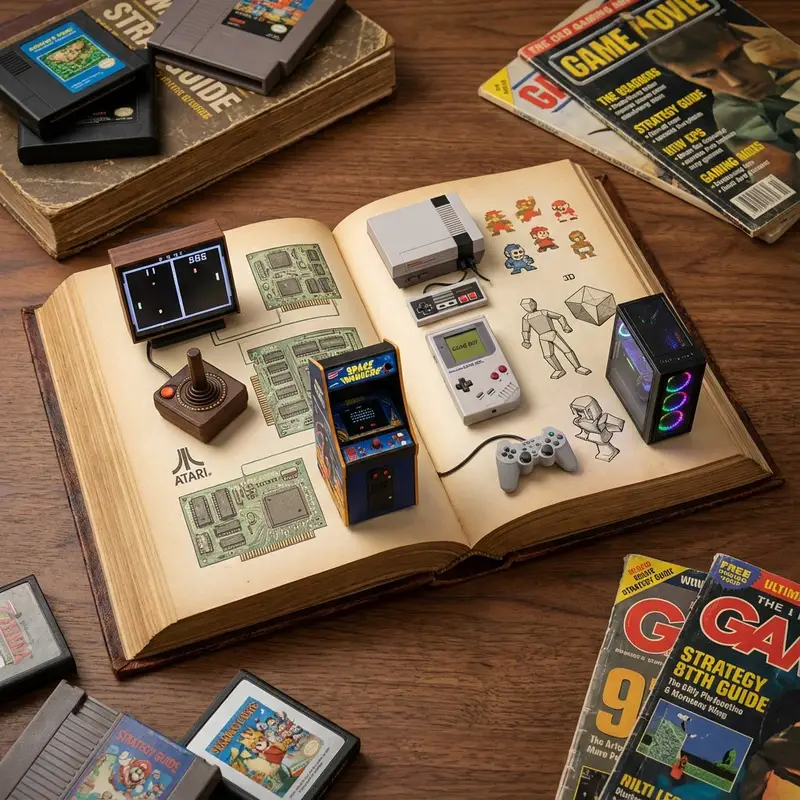 پیش‌نمایش History of Gaming Diorama Book Template Prompt