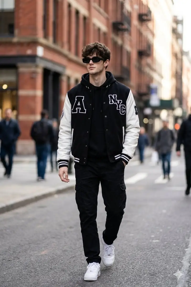 Preview of Cinematic Street Fashion Photo Prompt (Male)