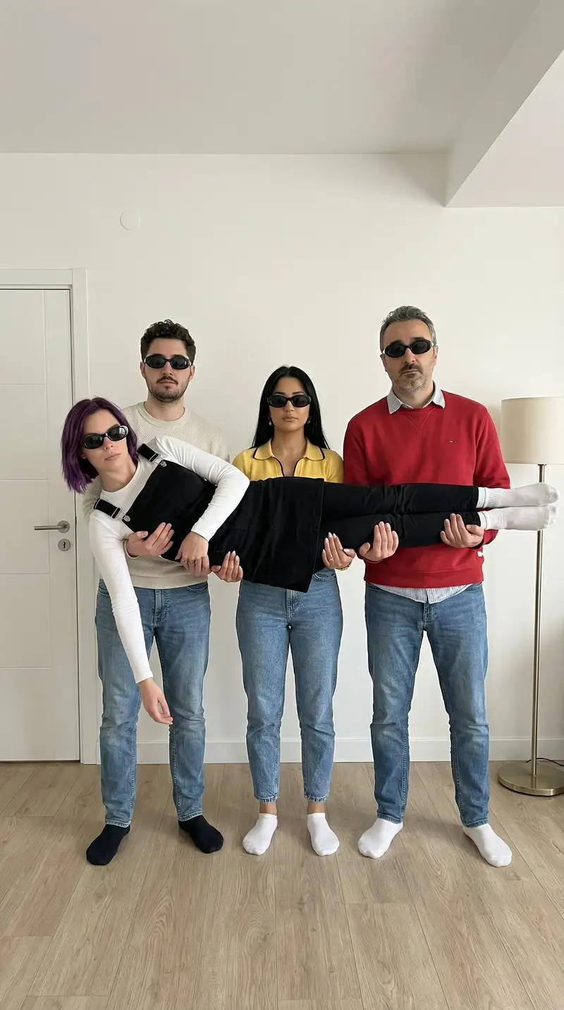 پیش‌نمایش Four-Person Identity-Locked Group Pose Prompt