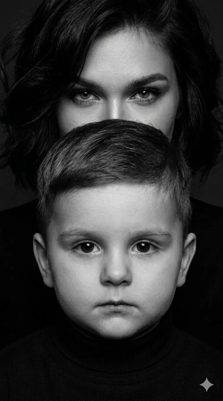 Preview of Dramatic Black and White Family Portrait Prompts