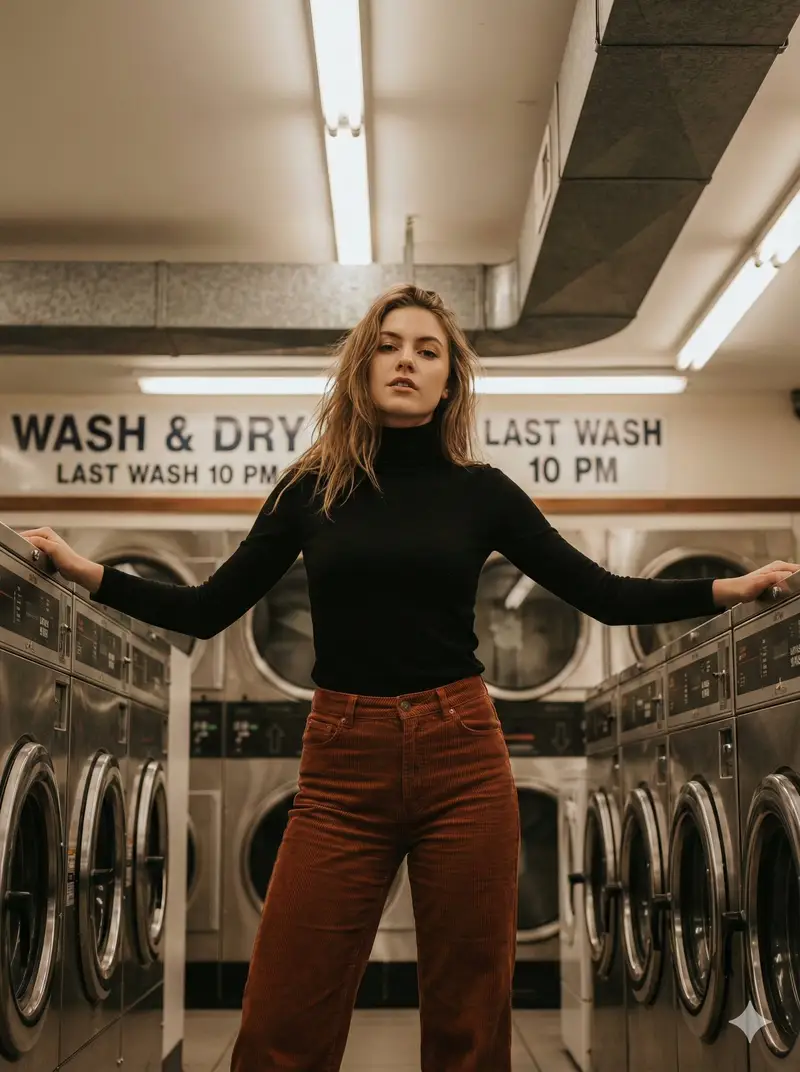Preview of Editorial Lifestyle Portrait in an Urban Laundromat