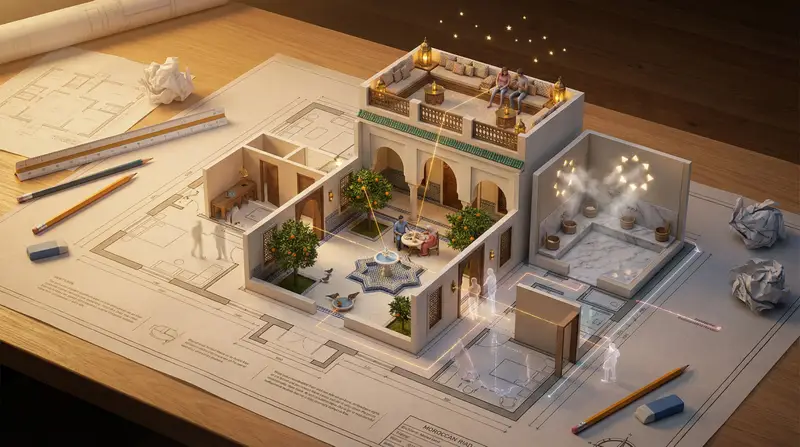 Preview of Architectural Floor Plan as Miniature World