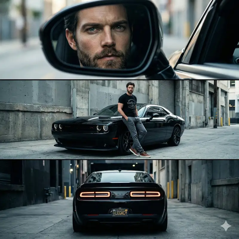 پیش‌نمایش Cinematic Automotive Triptych Portrait Prompt