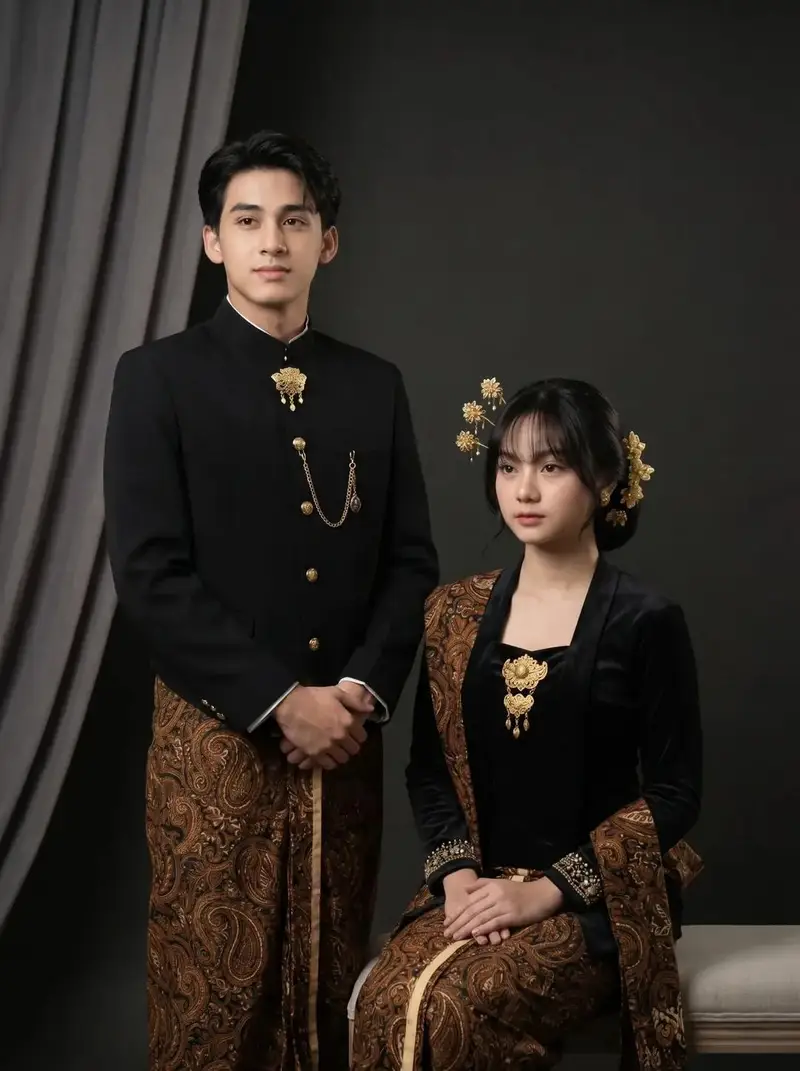 Preview of Traditional Javanese Couple Studio Portrait