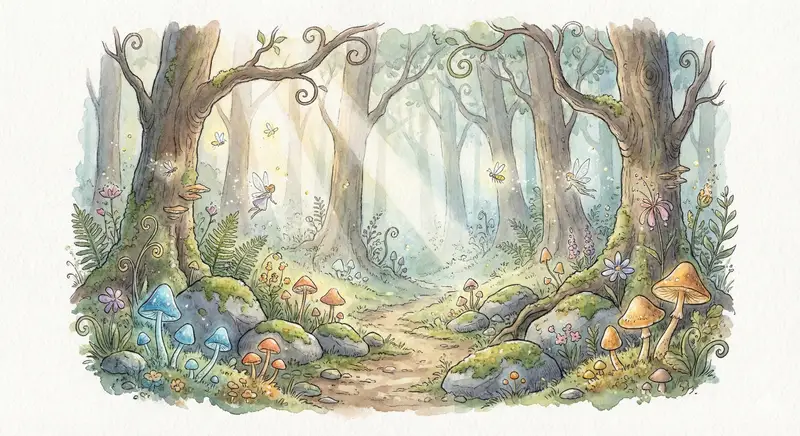 Preview of Watercolor Illustration of Enchanted Forest Clearing at Dawn
