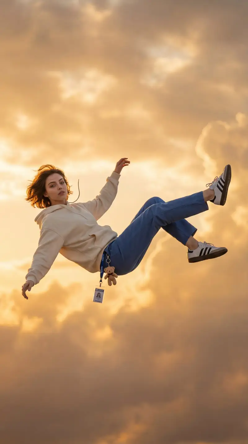 Preview of Cinematic Falling Girl Shot Prompt