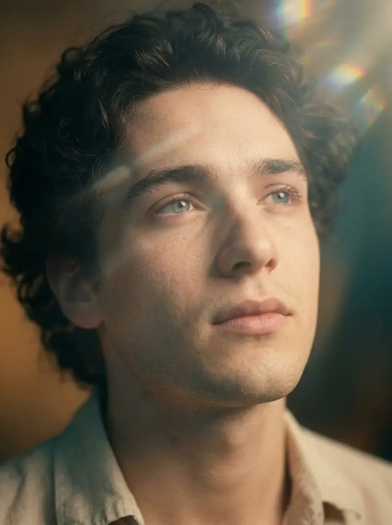 Preview of Cinematic Close-Up Portrait with Lens Flares