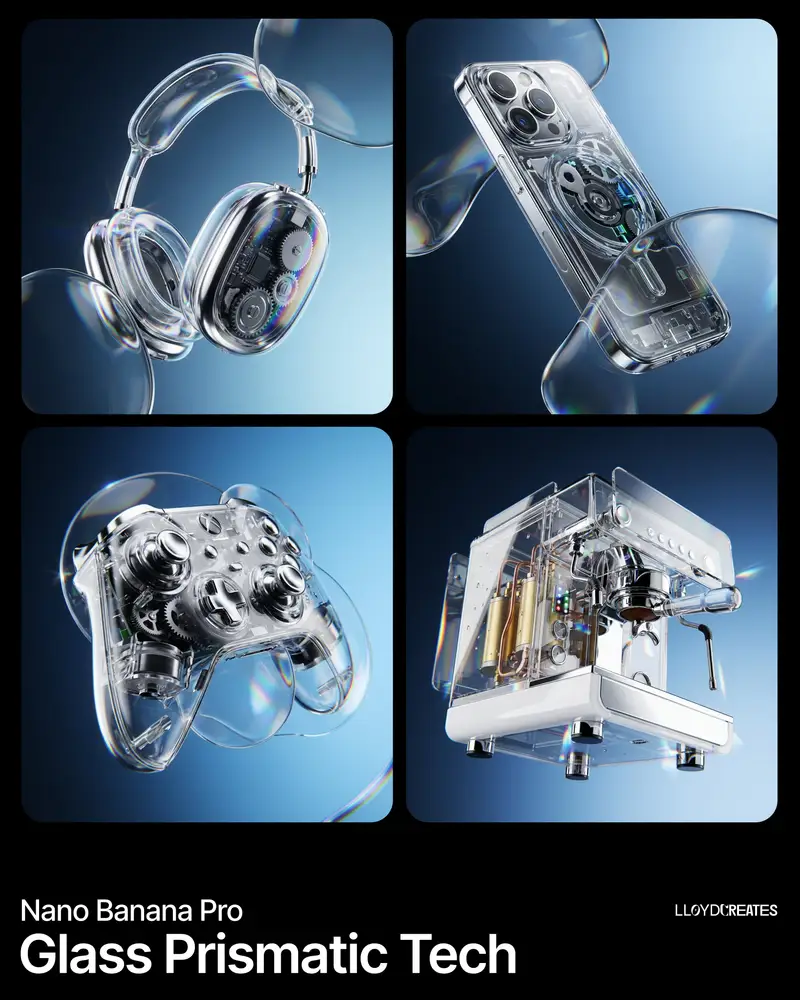 Preview of Y2K Frutiger Aero Glass Prismatic Tech Product Shot
