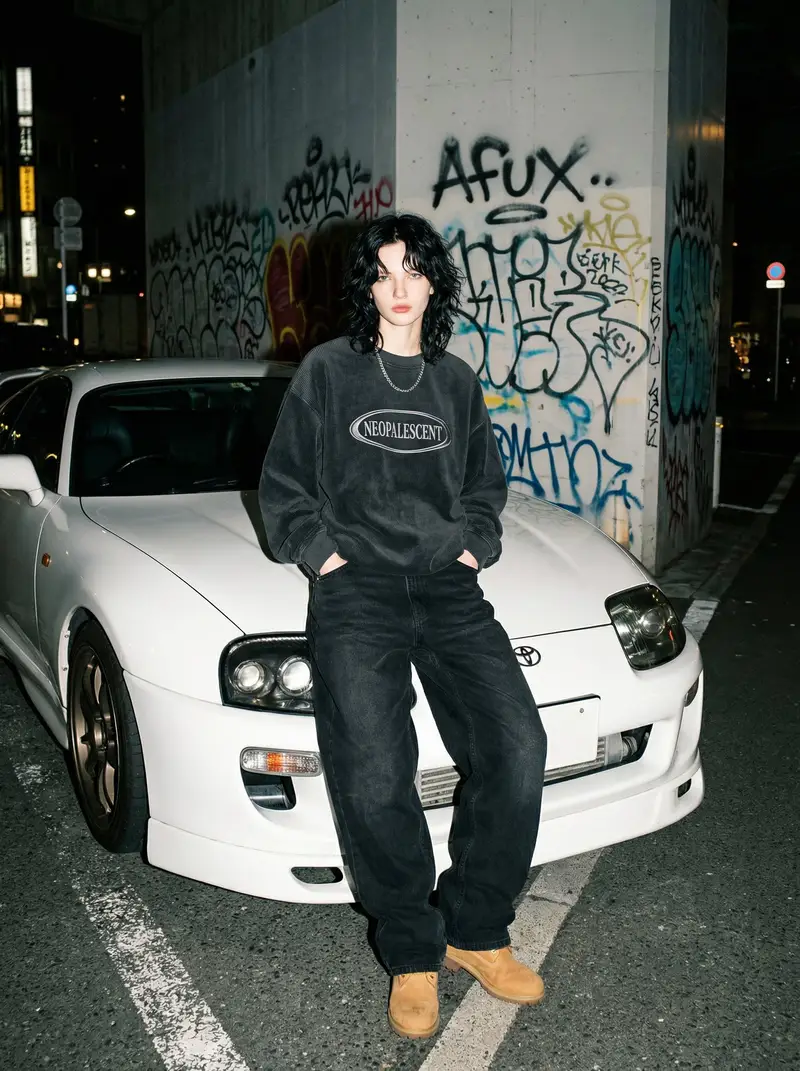 Preview of 90s Streetwear Portrait with Toyota Supra MK4