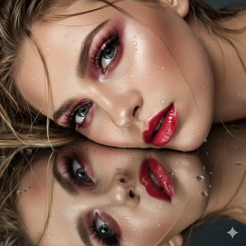 Preview of Ultra-Closeup Wet Reflection Couture Beauty Portrait