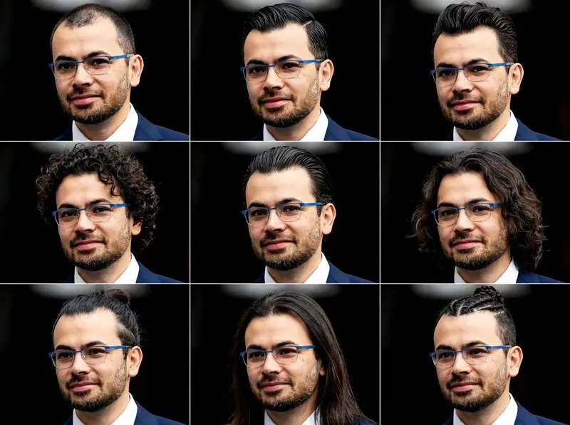 Preview of 3x3 Hair Style Idea Grid Generation Prompt