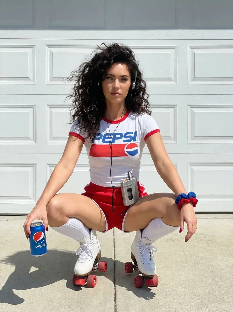 Preview of 80s Retro Athleisure Megan Fox Roller Skates