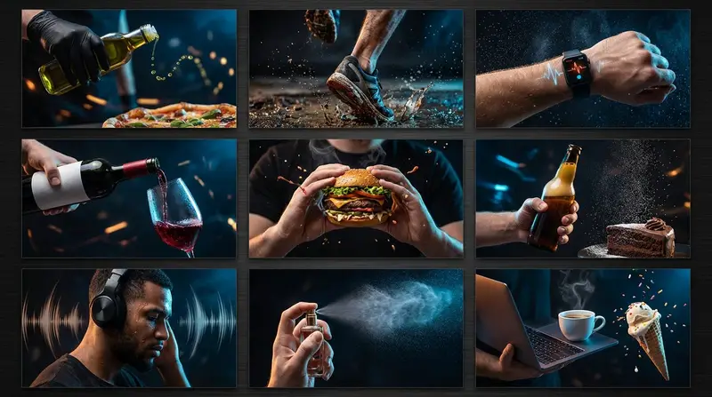 پیش‌نمایش High-Contrast Product Photography Grid Prompt