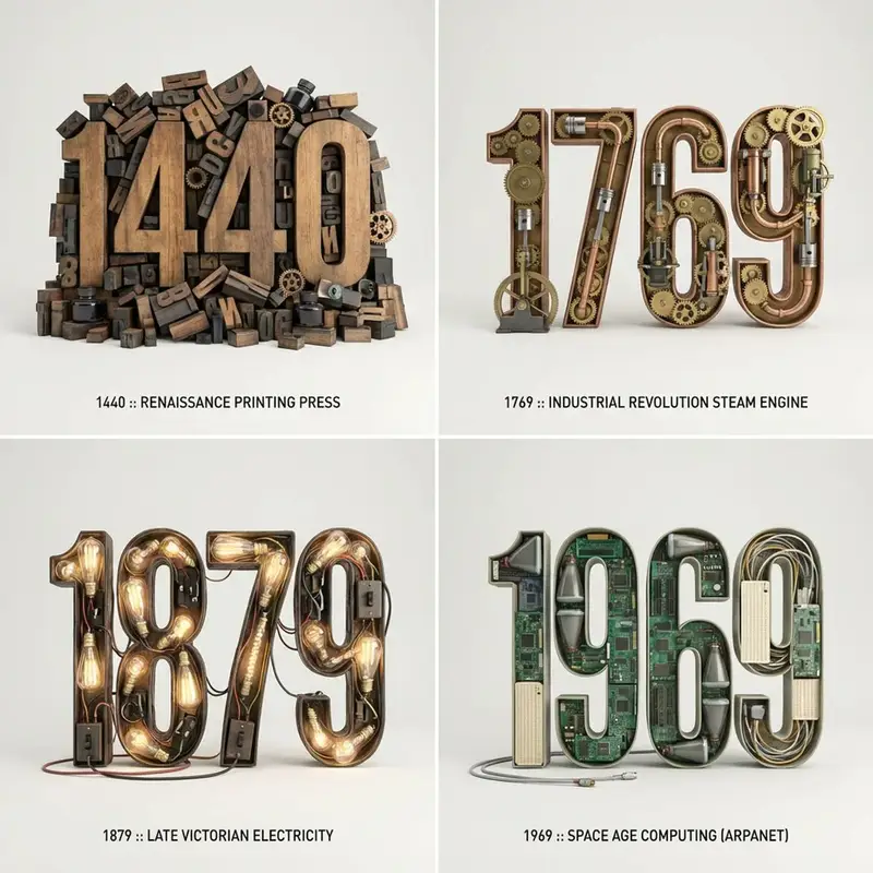 Preview of Typographic Sculpture of Historical Inventions