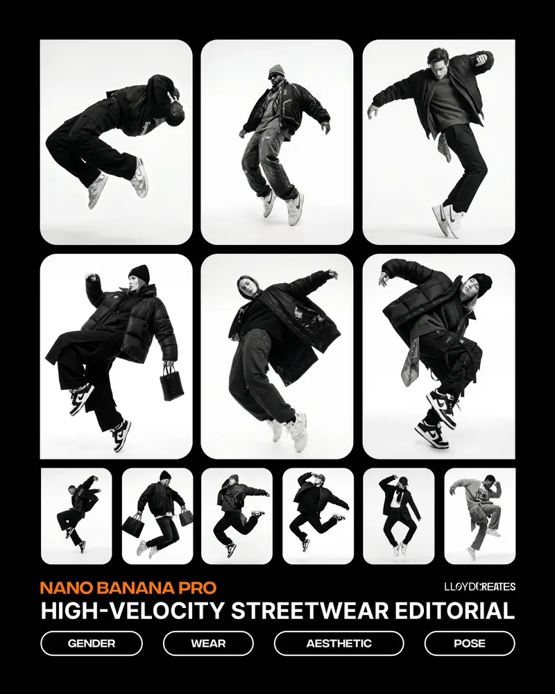 Preview of Monochrome Hypebeast Editorial with Airborne Action