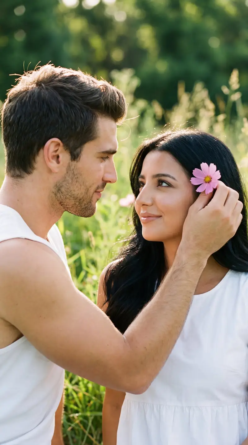Preview of Intimate Golden Hour Romantic Film Still Prompt for Nano Banana Pro