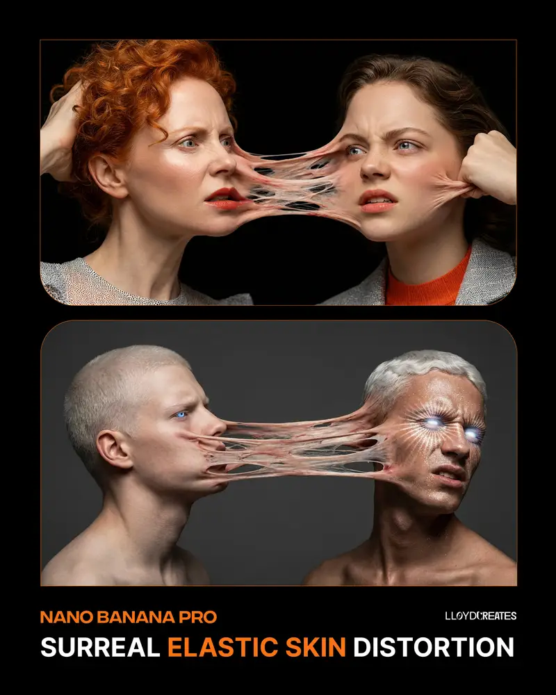 Preview of Surreal Elastic Skin Distortion Portrait