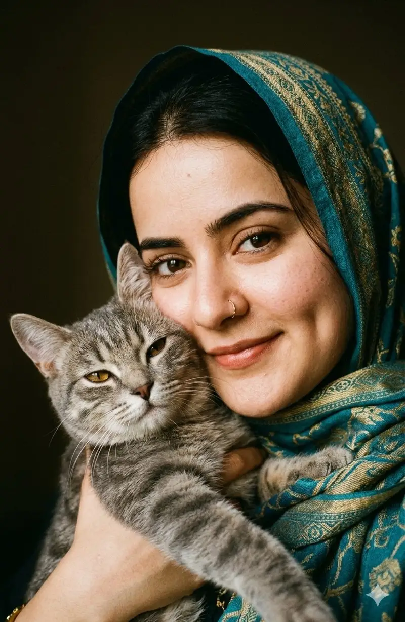پیش‌نمایش پرتره صمیمی همراه گربه