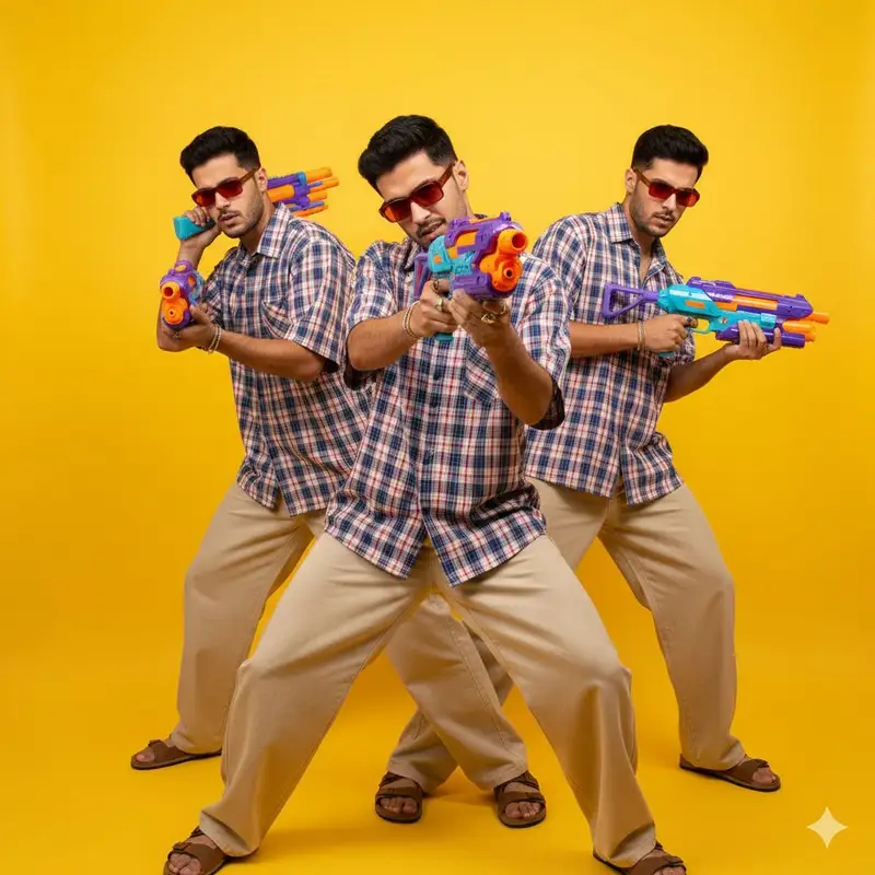 Preview of ادیتوریال مد پاپآرت با نوردهی سهگانه