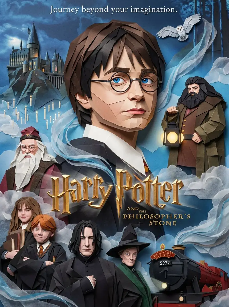 Preview of Origami Paper Craft Movie Poster Transformation