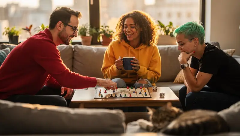 پیش‌نمایش Board Game Scene with Multiple Characters Prompt
