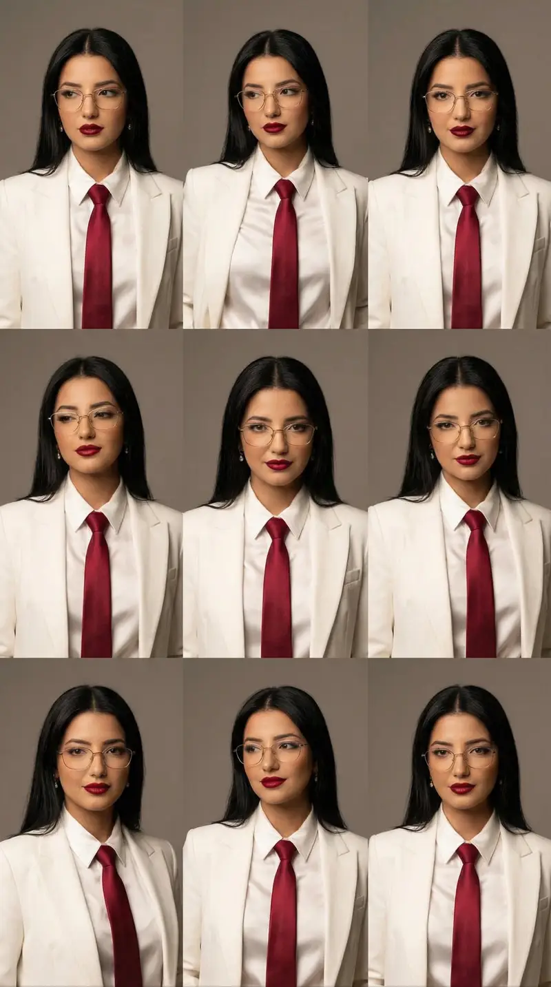 Preview of High-Fashion Editorial Portrait Grid with Glasses