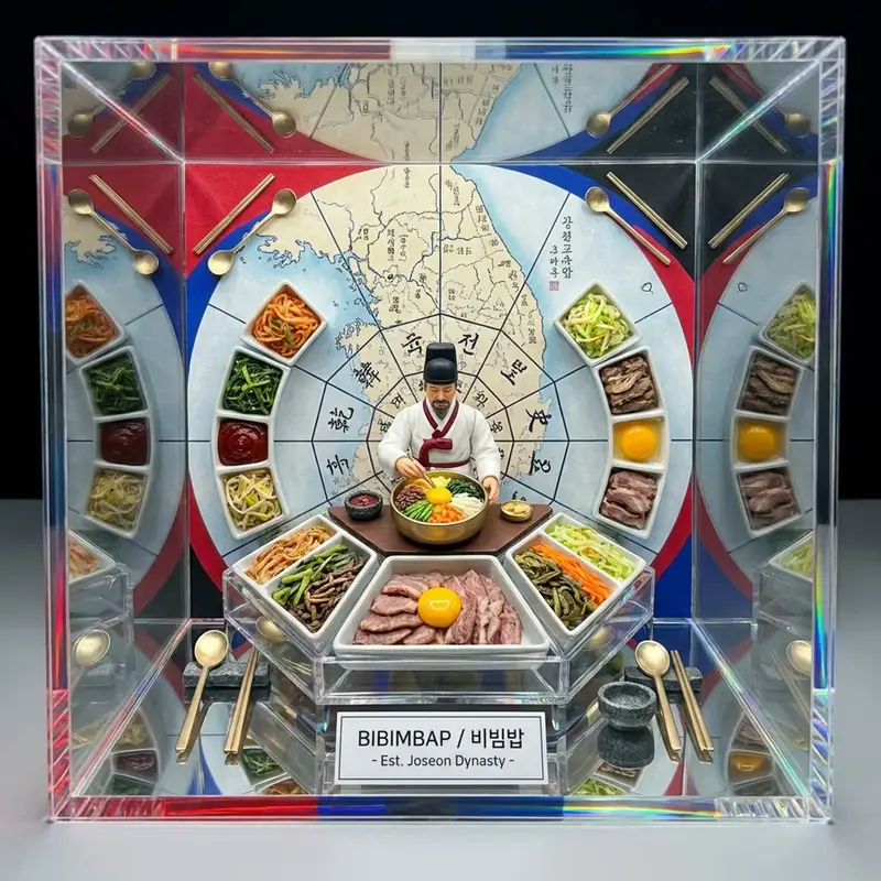 Preview of Kaleidoscopic Food Diorama in Acrylic Box