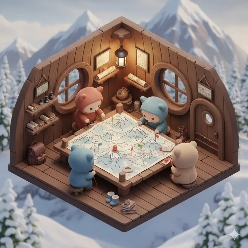 پیش‌نمایش Isometric Kawaii Baby Bears Scene Prompt