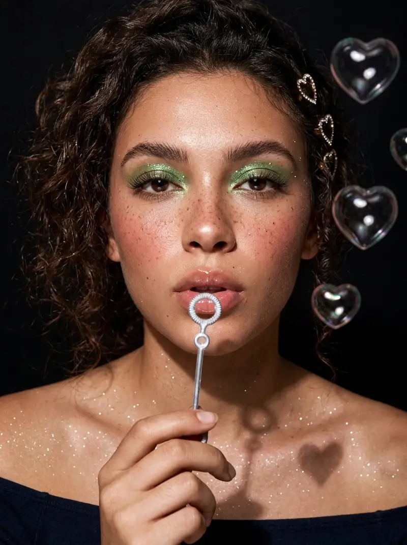 Preview of Heart Shaped Bubbles Fashion Portrait