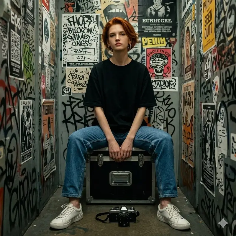 Preview of Hyper-realistic Portrait in Graffiti Room