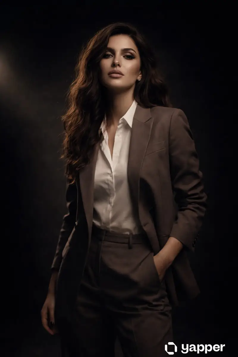 Preview of High Fashion Studio Portrait with Dramatic Lighting