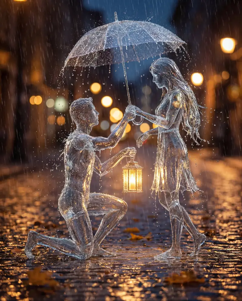 پیش‌نمایش Conceptual Cinematic Art Made Entirely of Water Droplets