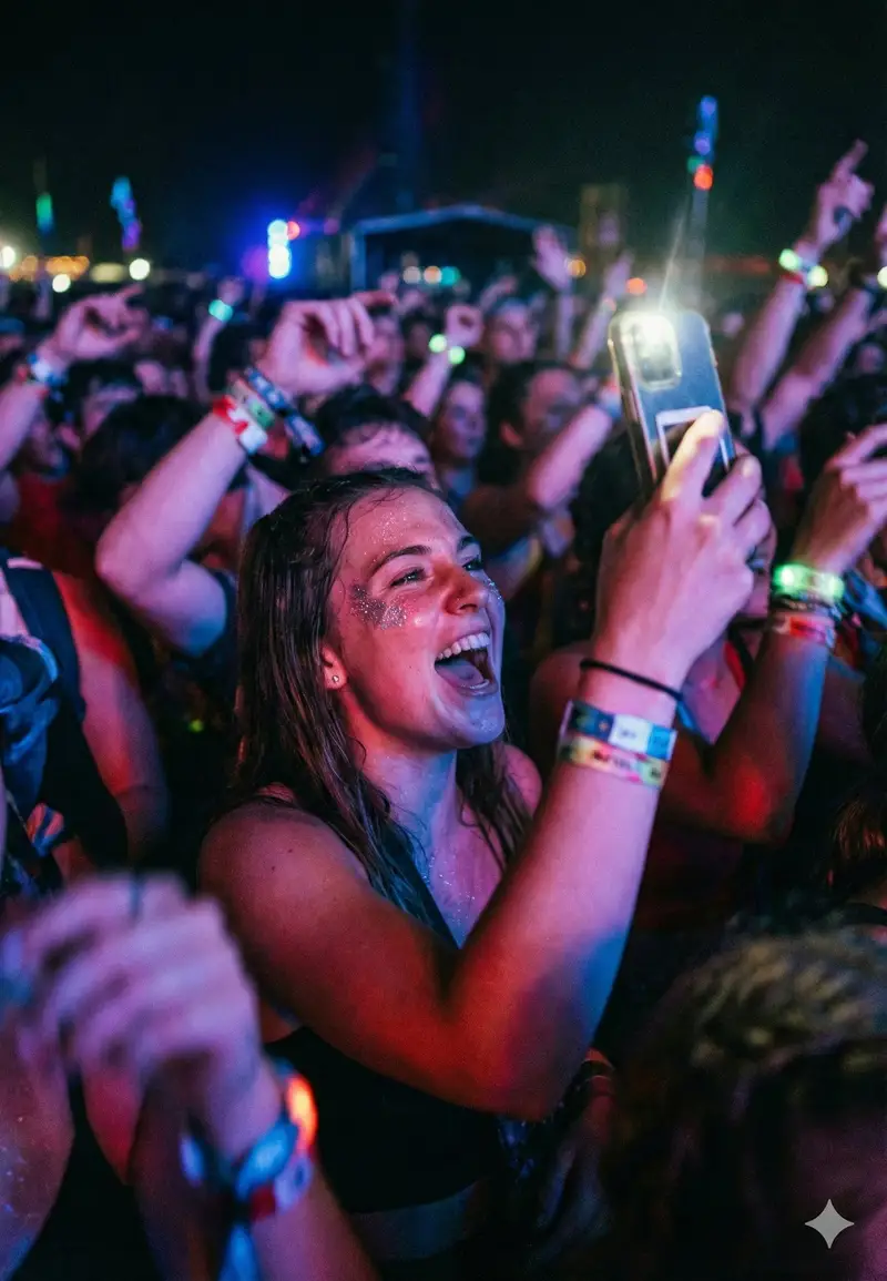 Preview of Cinematic Concert Crowd Photo Prompt