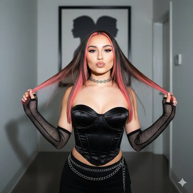 پیش‌نمایش Y2K Influencer Flash Photography Portrait