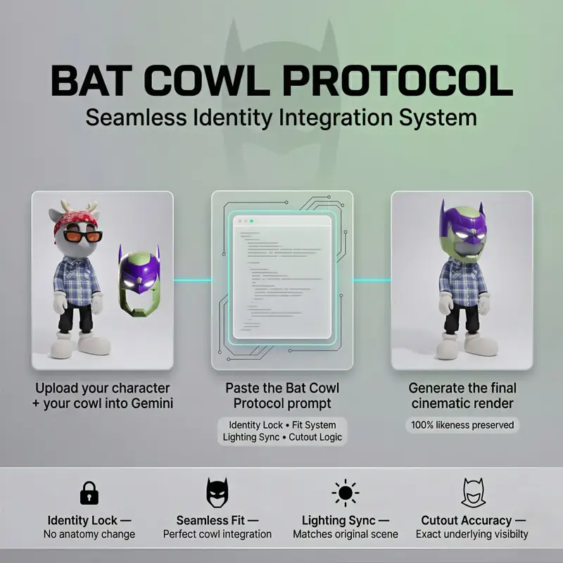 پیش‌نمایش Bat Cowl Protocol Character Prompt