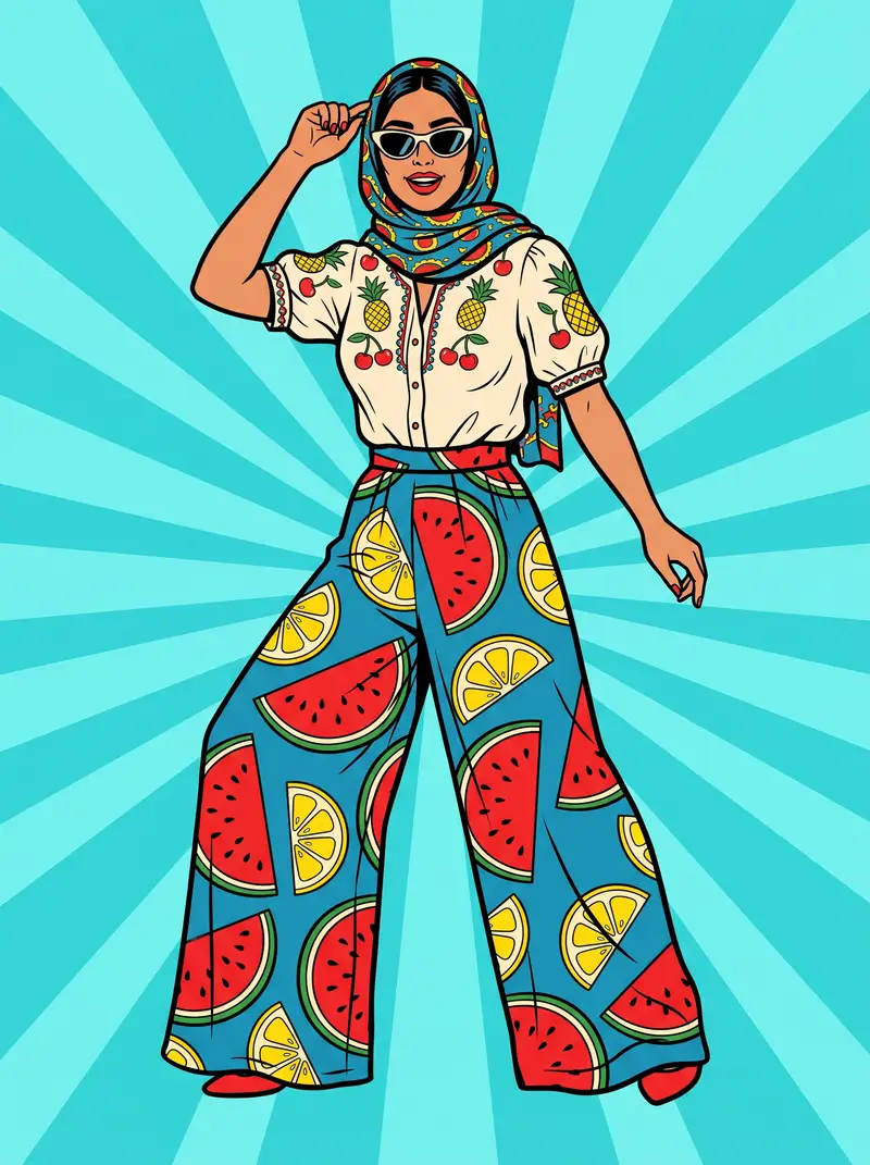 Preview of Pop Art Summer Fruit Fashion Illustration