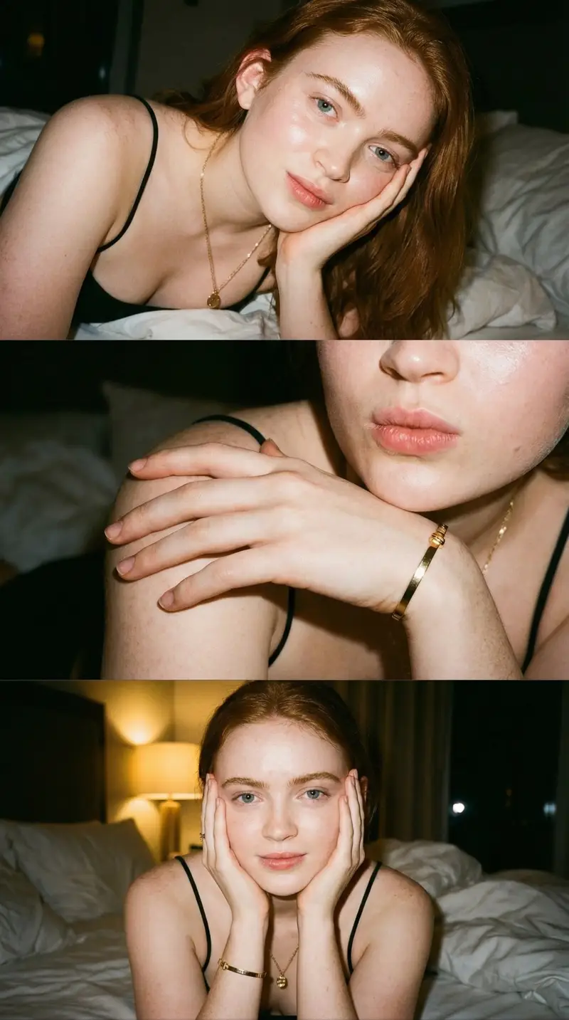 Preview of Sadie Sink Close-Up Flash Photography Collage