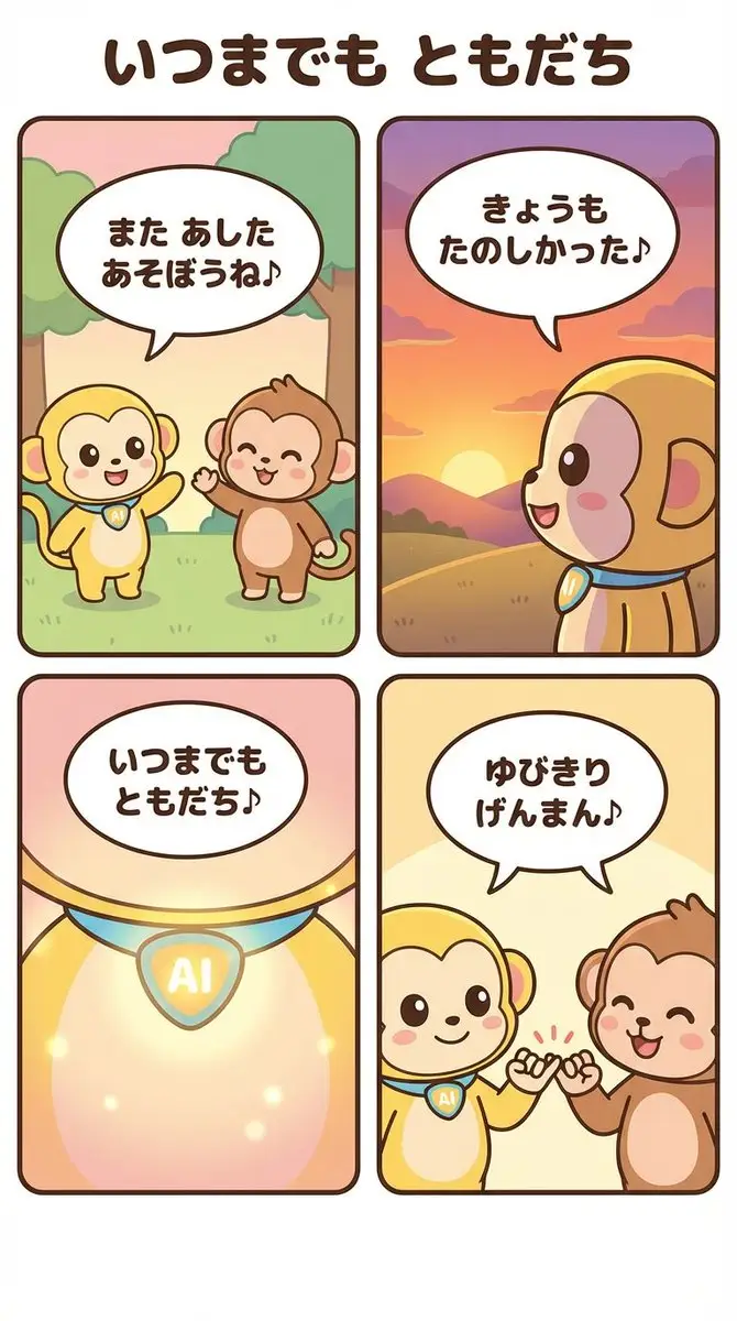 پیش‌نمایش Generating a 4-Panel Comic Strip: 'Friends Forever'