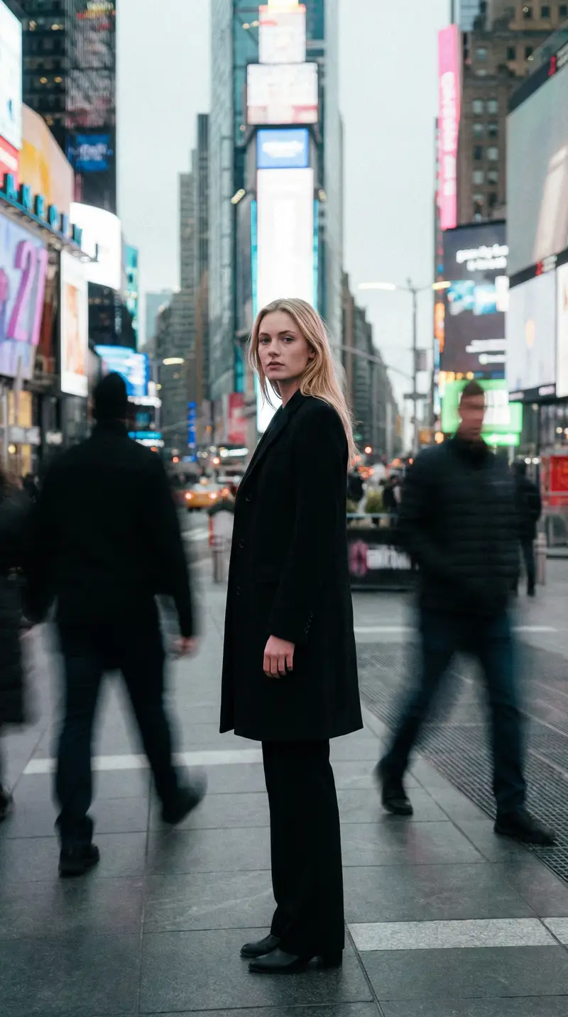 Preview of High Fashion Magazine Pictorial in Times Square