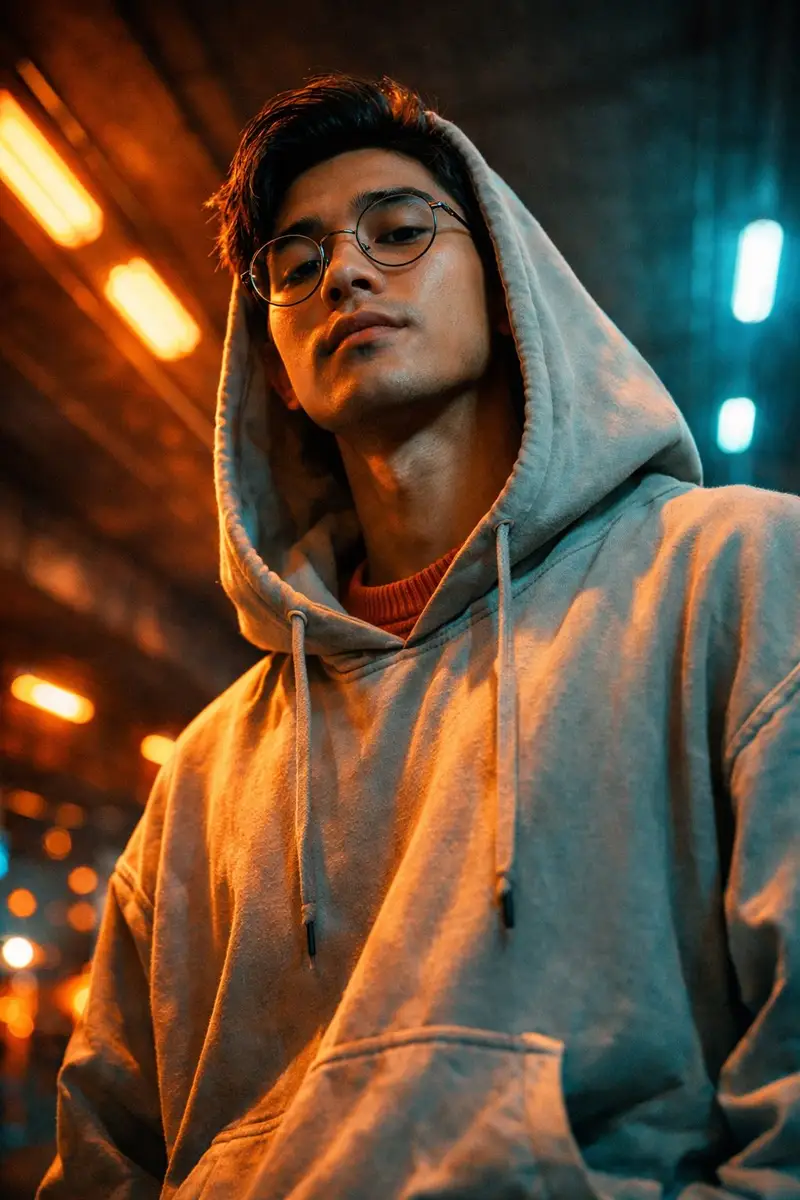 Preview of Cinematic Urban Portrait with Neon Lighting