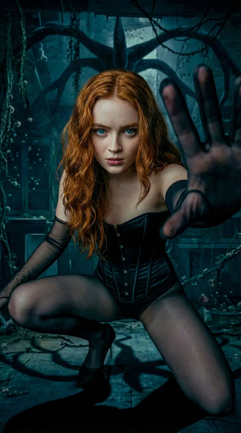 Preview of Sadie Sink in the Upside Down High-Fashion Editorial