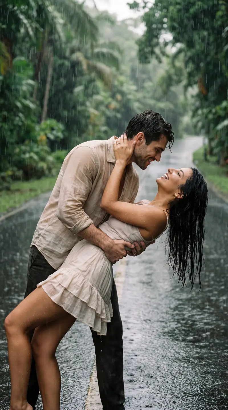 Preview of Cinematic Rain Dance Romance Film Still
