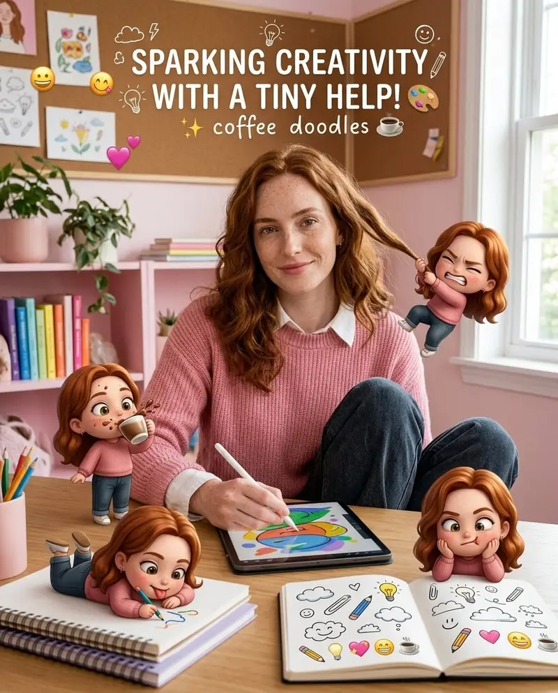 Preview of Creative Character in Pink Office