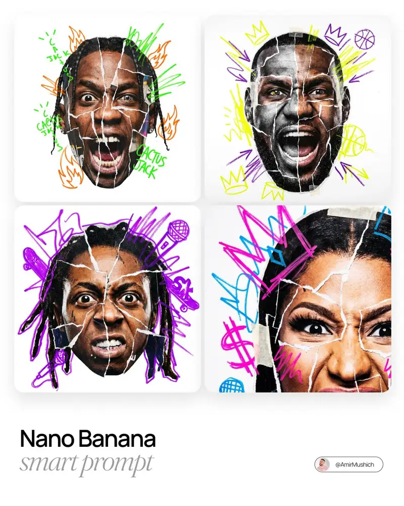 Preview of Urban Photo-Collage Caricature Style Prompt