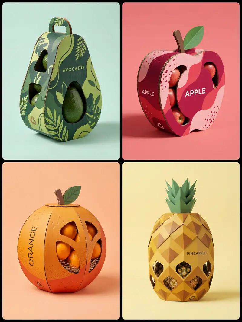 پیش‌نمایش Corrugated Cardboard Fruit Packaging Concept Prompt