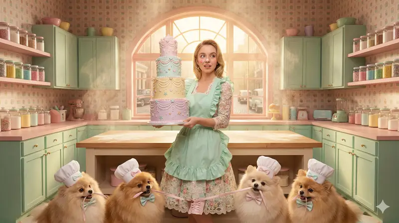 پیش‌نمایش Wes Anderson-Inspired Sydney Sweeney Pastry Chef