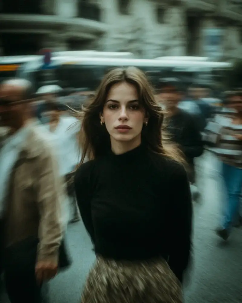 Preview of Cinematic Street Portrait with Motion Blur