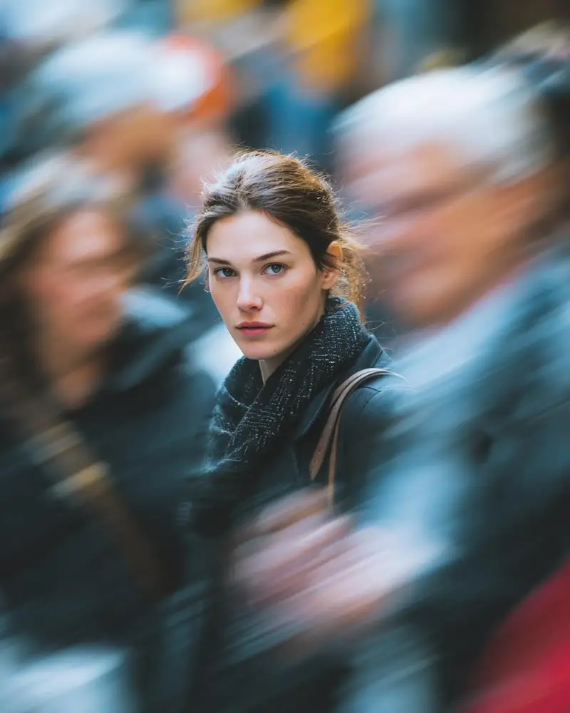Preview of Cinematic Street Portrait with Motion Blur Effect