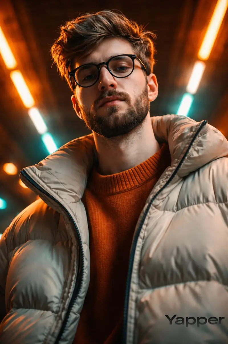 Preview of Cinematic Fashion Portrait in Neon Light