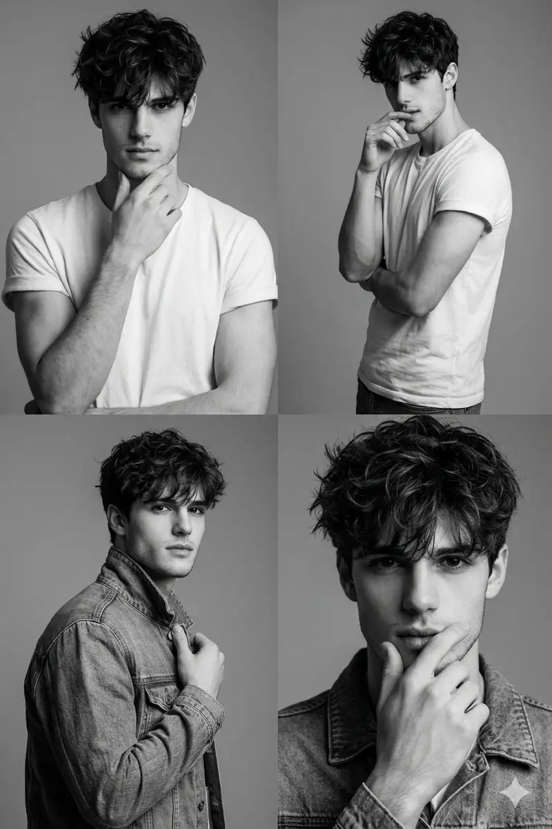Preview of Black-and-White Fashion Collage with Face Preservation
